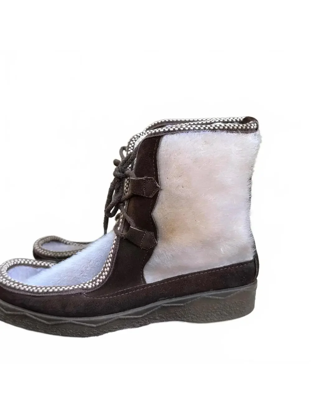 Vintage Snowland Made In Italy Hair On Hide Shearling Boots Women’s Size 8